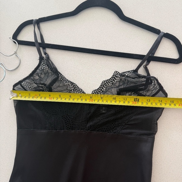 Black Silky Lace Lingerie Slip Dress Size S - Picture 8 of 8